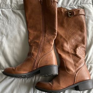Brown riding boots